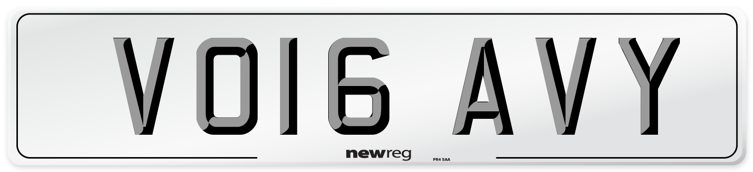 VO16 AVY Number Plate from New Reg